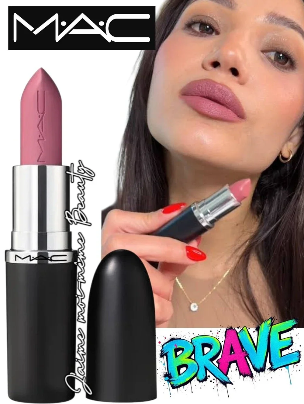 MAC Cosmetics Brave Satin Lipstick - Pinky Mauve Nude
